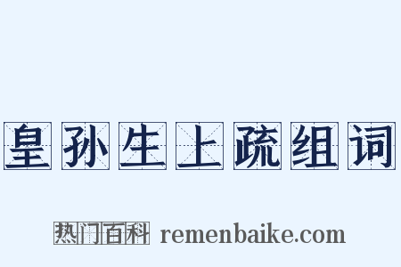 皇孙生上疏组词是什么意思的图片